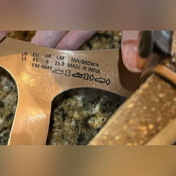 135. Myra Bag Tan Embossed Leather Sandals, Size 11, NWT - Picture 9 of 9